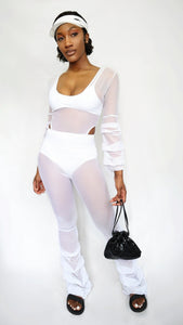 SHEER STACKED PANTS SET
