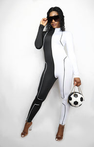 BOSSEGO B/W SPLIT CATSUIT