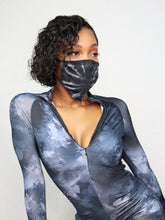 Load image into Gallery viewer, BLACK/WHITE TIE-DYE FACE MASK