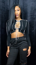 Load image into Gallery viewer, NOT SO EXPOSED LACE-UP CROP TOP