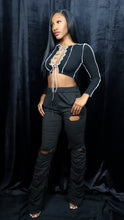 Load image into Gallery viewer, NOT SO EXPOSED LACE-UP CROP TOP