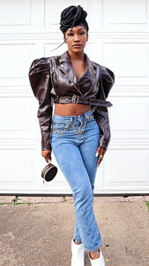 LACE-UP BACK TROUSER JEANS