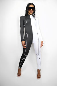 BOSSEGO B/W SPLIT CATSUIT