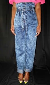 ACID WASH PAPERBAG JEANS