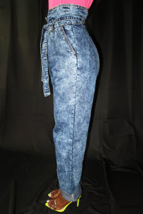 ACID WASH PAPERBAG JEANS