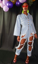 Load image into Gallery viewer, DISTRESSED DENIM JUMPSUIT