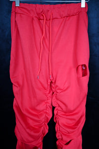 DISTRESSED RUCHED JOGGERS