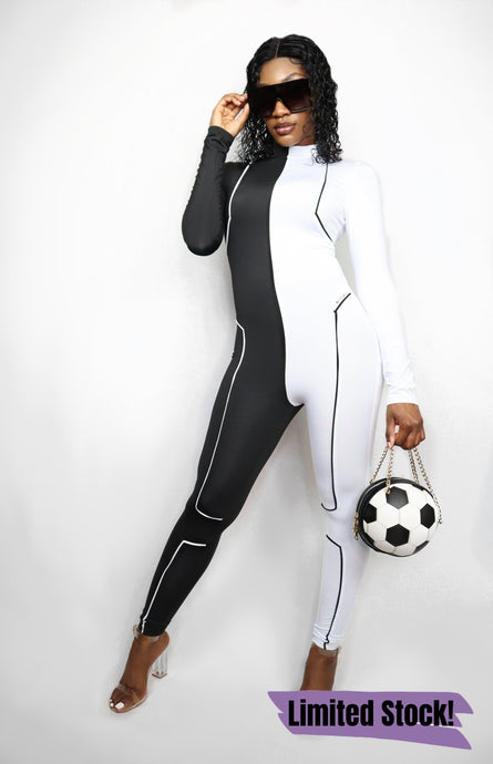 BOSSEGO B/W SPLIT CATSUIT